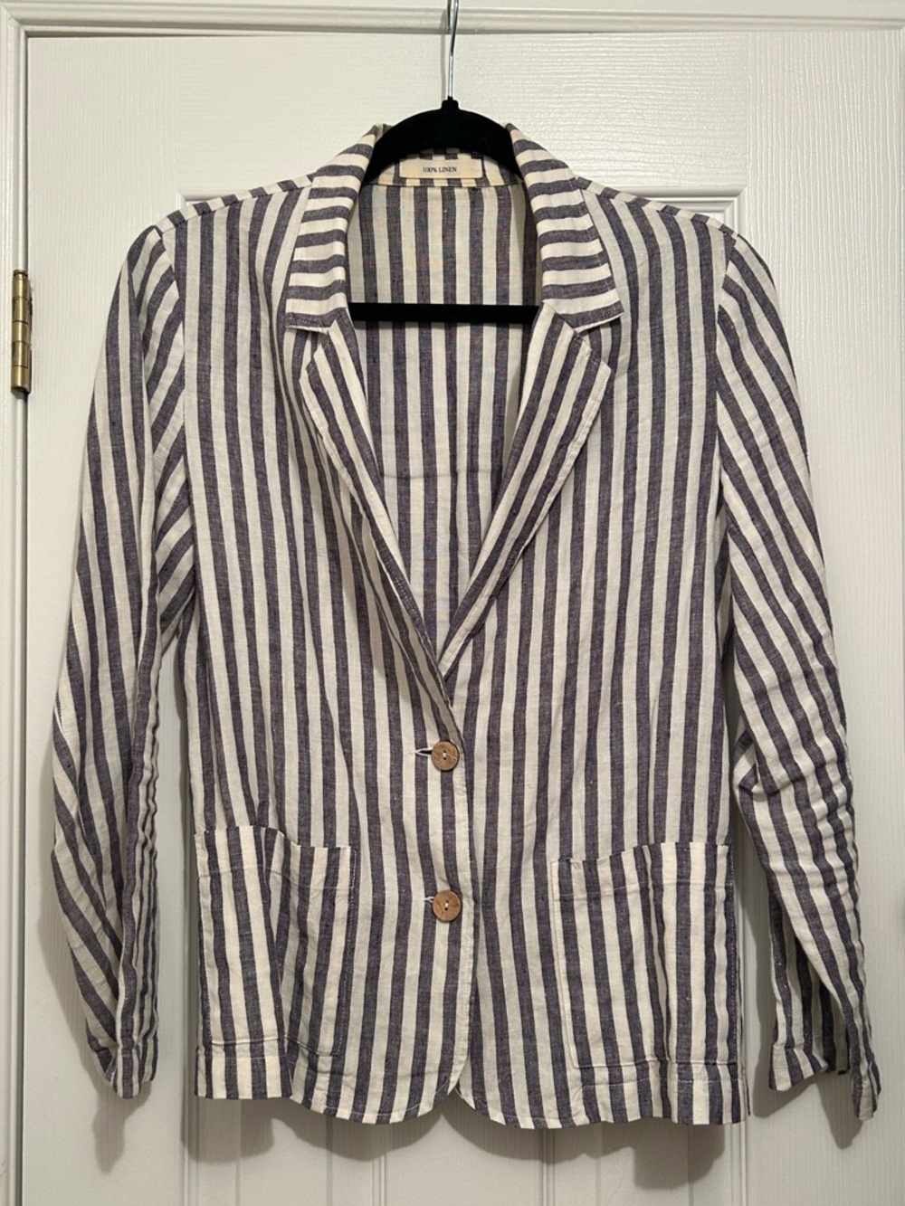British Khaki 100% Linen Stripes Blazer